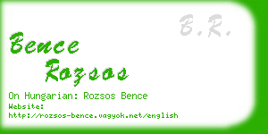 bence rozsos business card